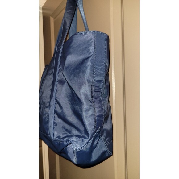 Lauren Ralph Lauren Navy Blue Nylon Tote Bag Red RLL Logo Embroidered Shopper - Picture 4 of 12